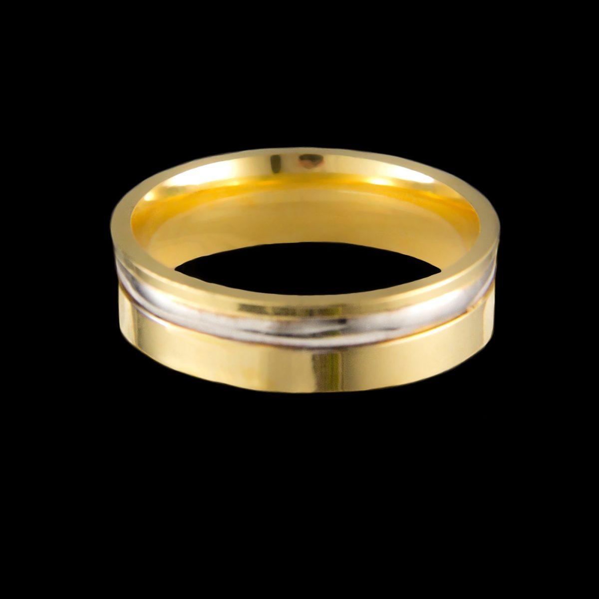 Alianças Anatômicas em Prata 5,8 mm Banhadas a Ouro 18k