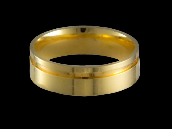 Par de Aliança Anatômicas em Prata 6,0 mm Banhado a Ouro 18k