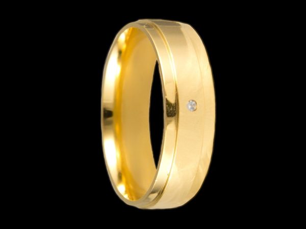 Par de Aliança Anatômicas em Prata 6,0 mm Banhado a Ouro 18k