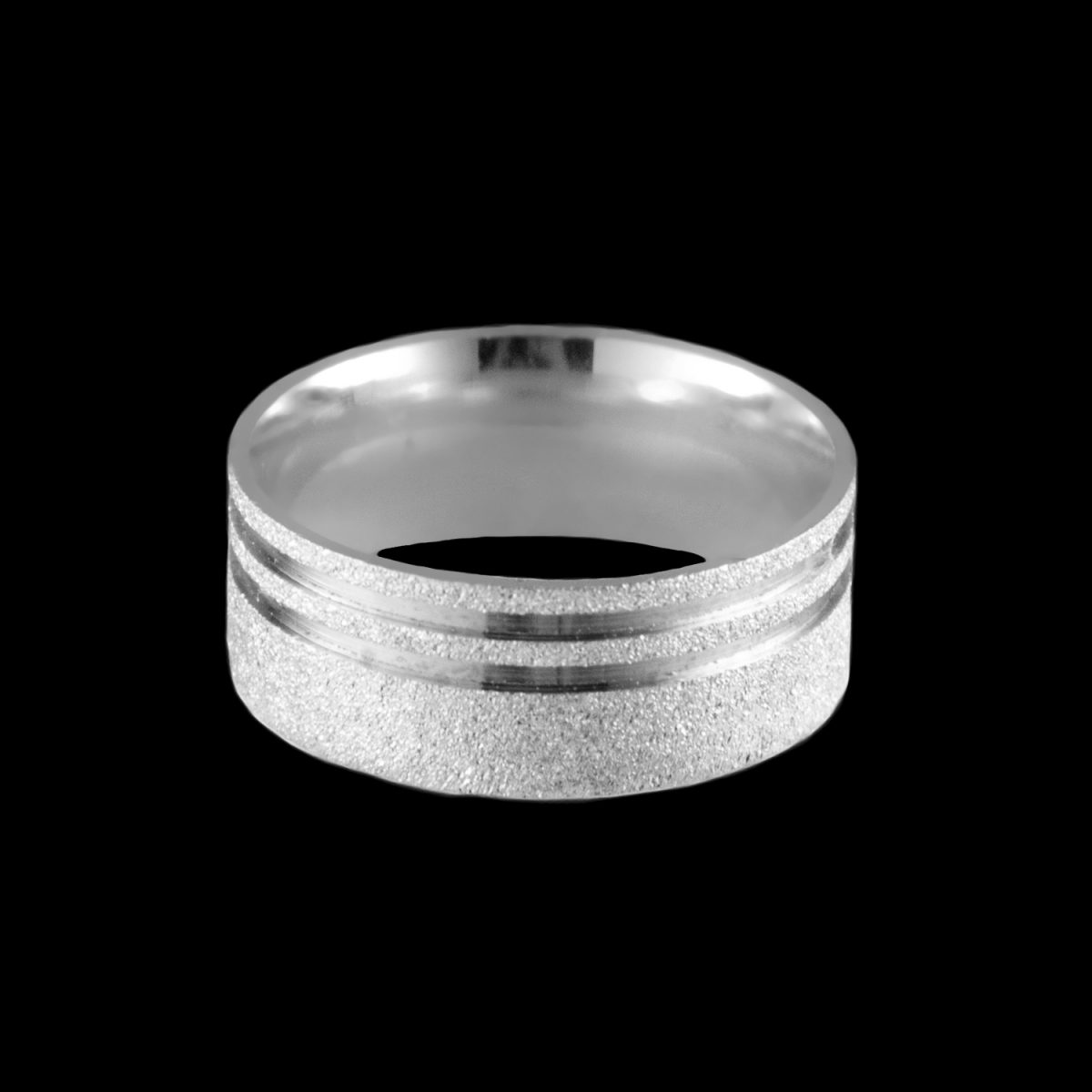 Par de Aliança Anatômicas Diamantadas em Prata 8,0 mm