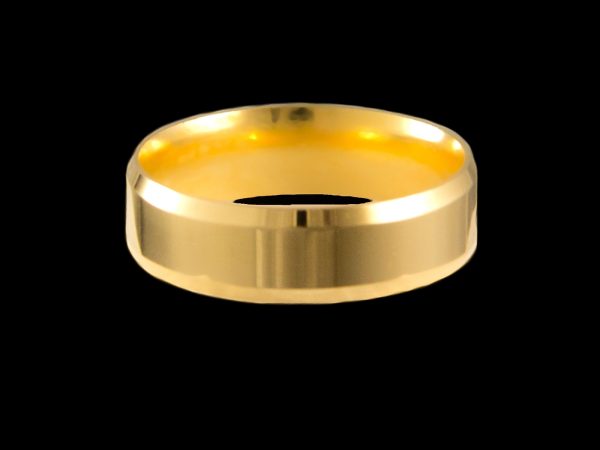 Alianças de Prata Anatômicas Chanfradas Banhadas a Ouro 18k