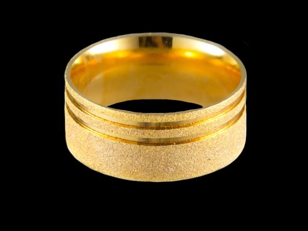 Par de Aliança Anatômicas Diamantadas em Prata 9,2 mm Banhado a Ouro 18k