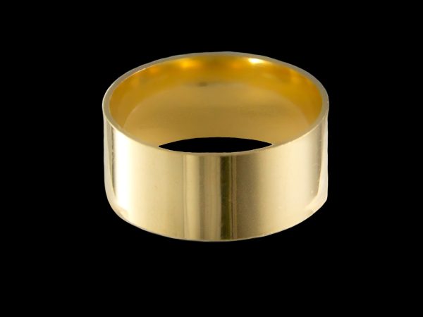 Par de Aliança em Prata 9,0 mm Banhado a Ouro 18k