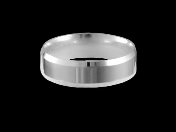 Par de Aliança Chanfrada Anatômicas em Prata 6,0 mm