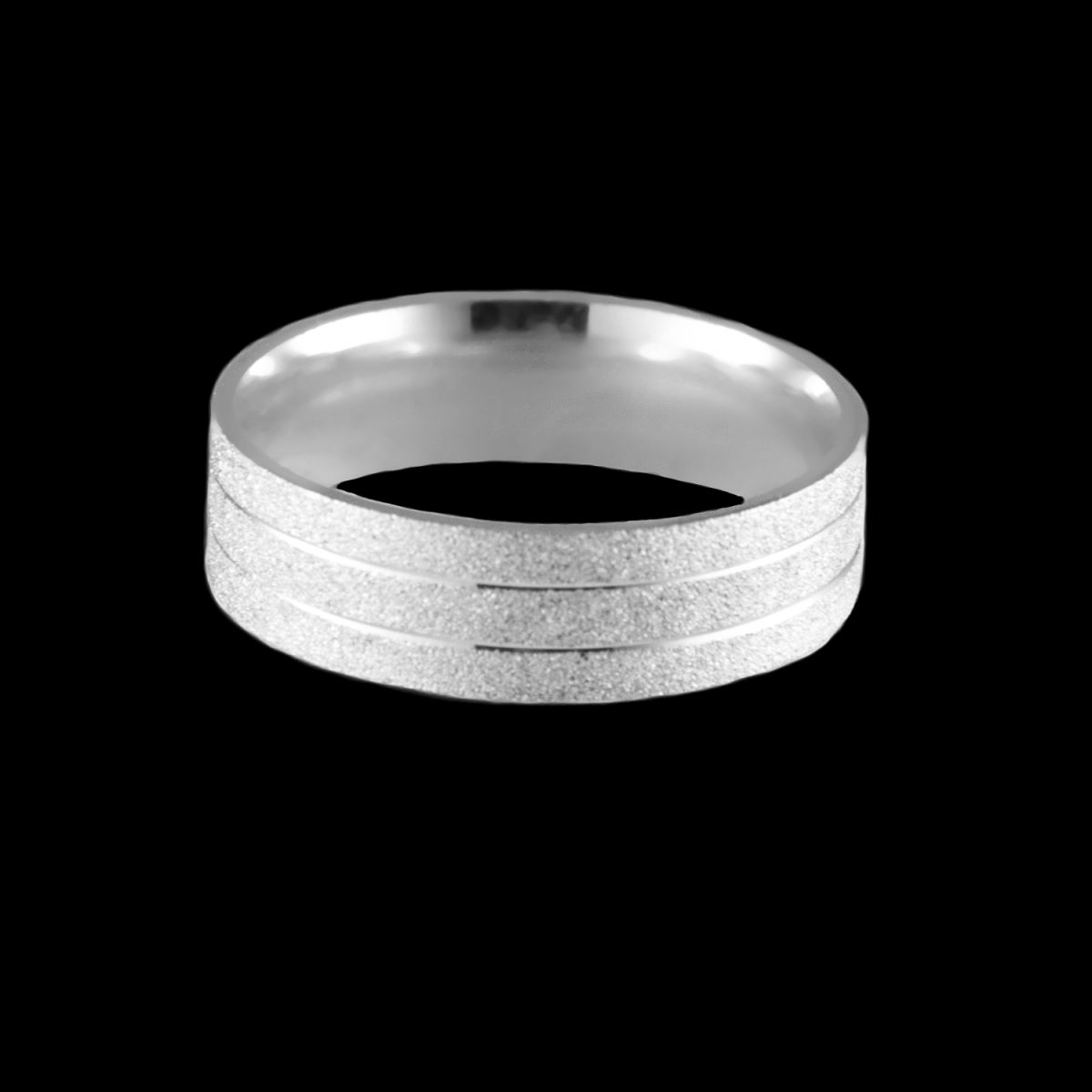 Par de Aliança Anatômicas Diamantadas em Prata 6,0 mm