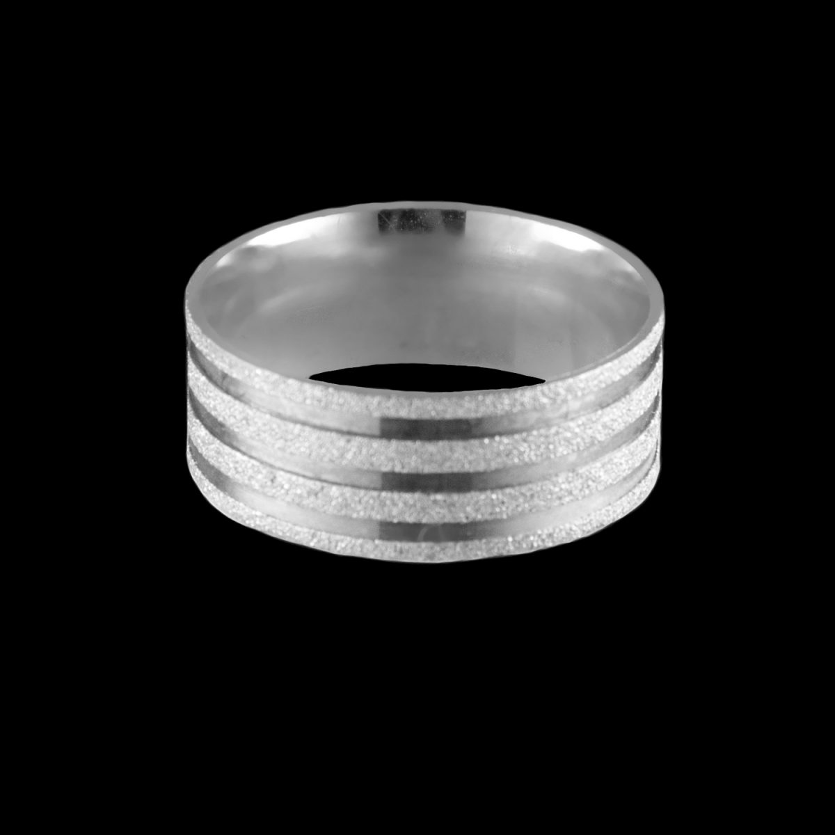 Par de Aliança Anatômicas Diamantadas em Prata 8,2 mm