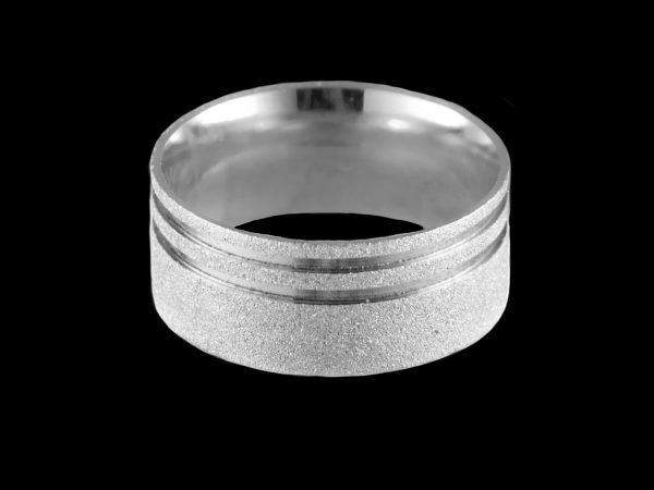 Par de Aliança Anatômicas Diamantadas em Prata 9,2 mm