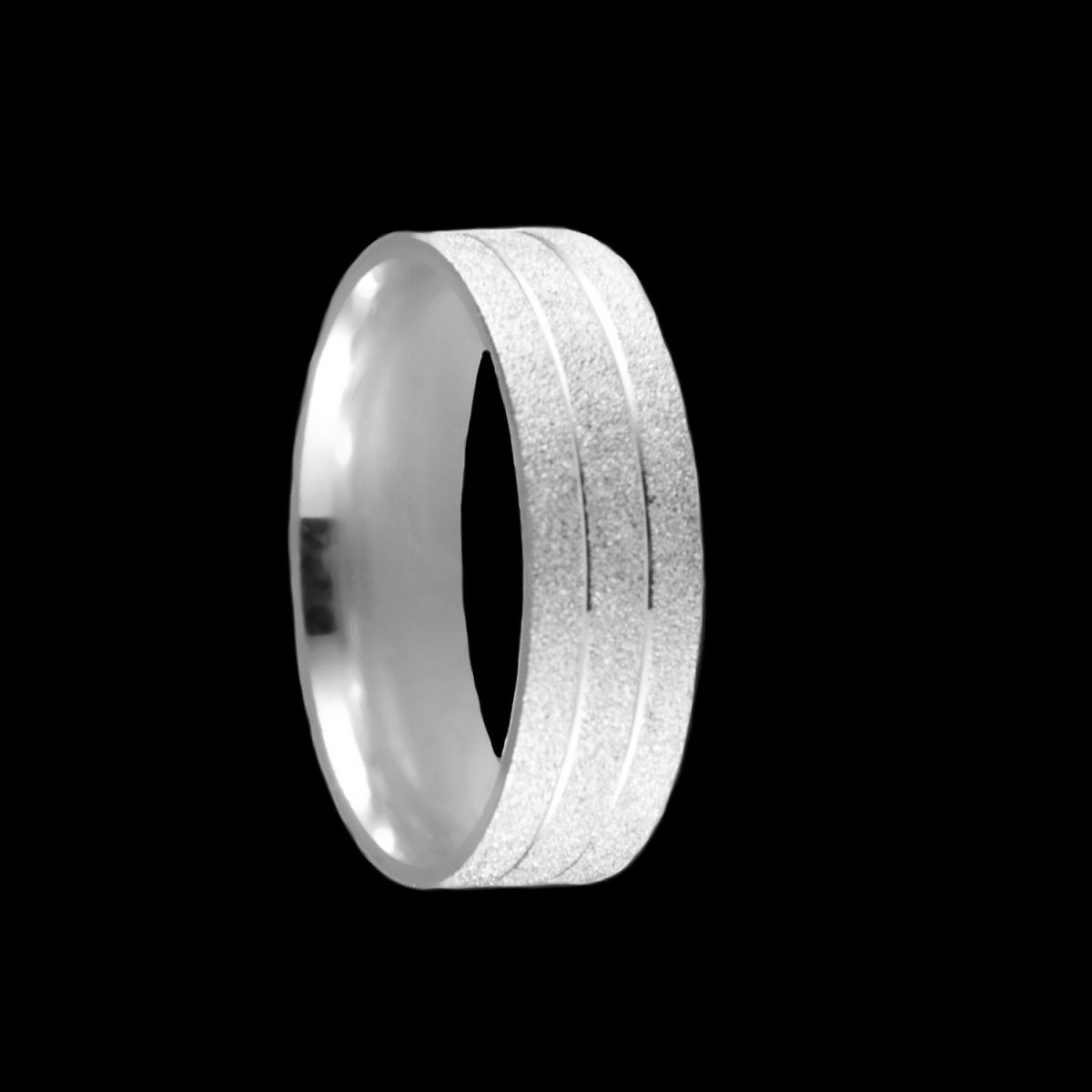 Par de Aliança Anatômicas Diamantadas em Prata 6,0 mm