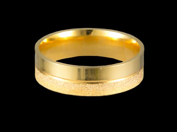 Par de Aliança Anatômicas Diamantadas em Prata 6,0 mm Banhado a Ouro 18k