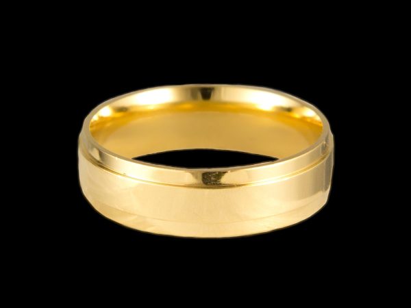 Par de Aliança Anatômicas em Prata 6,0 mm Banhado a Ouro 18k