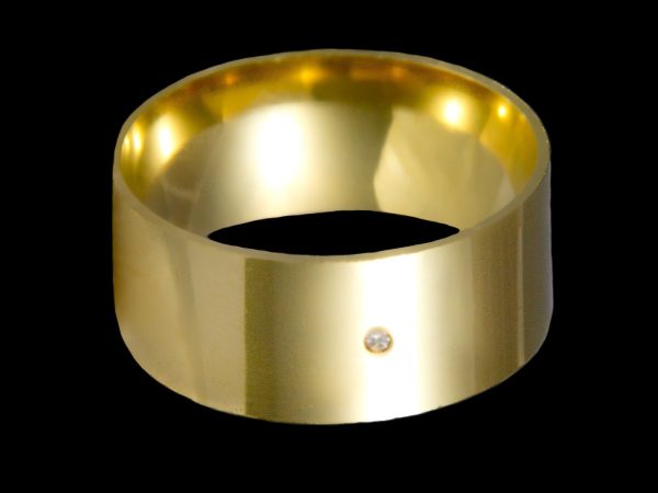 Par de Aliança em Prata 9,0 mm Banhado a Ouro 18k