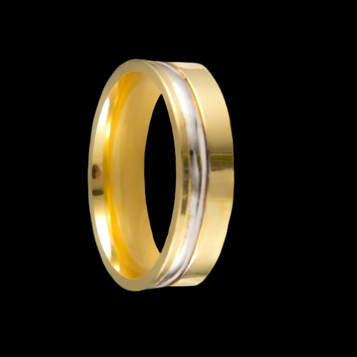 Alianças Anatômicas em Prata 5,8 mm Banhadas a Ouro 18k