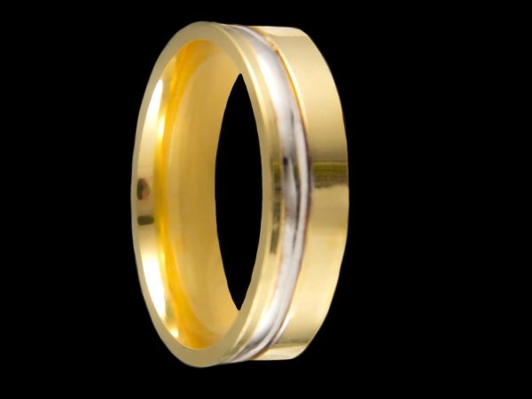Alianças Anatômicas em Prata 5,8 mm Banhadas a Ouro 18k