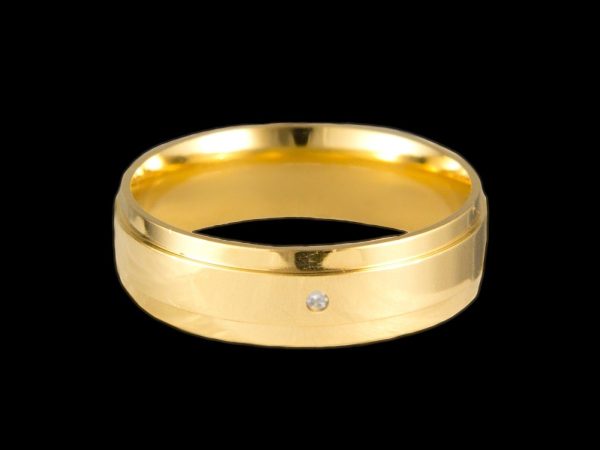 Par de Aliança Anatômicas em Prata 6,0 mm Banhado a Ouro 18k