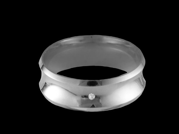 Par de Aliança Concavas Chanfradas Anatômicas em Prata 7,0 mm