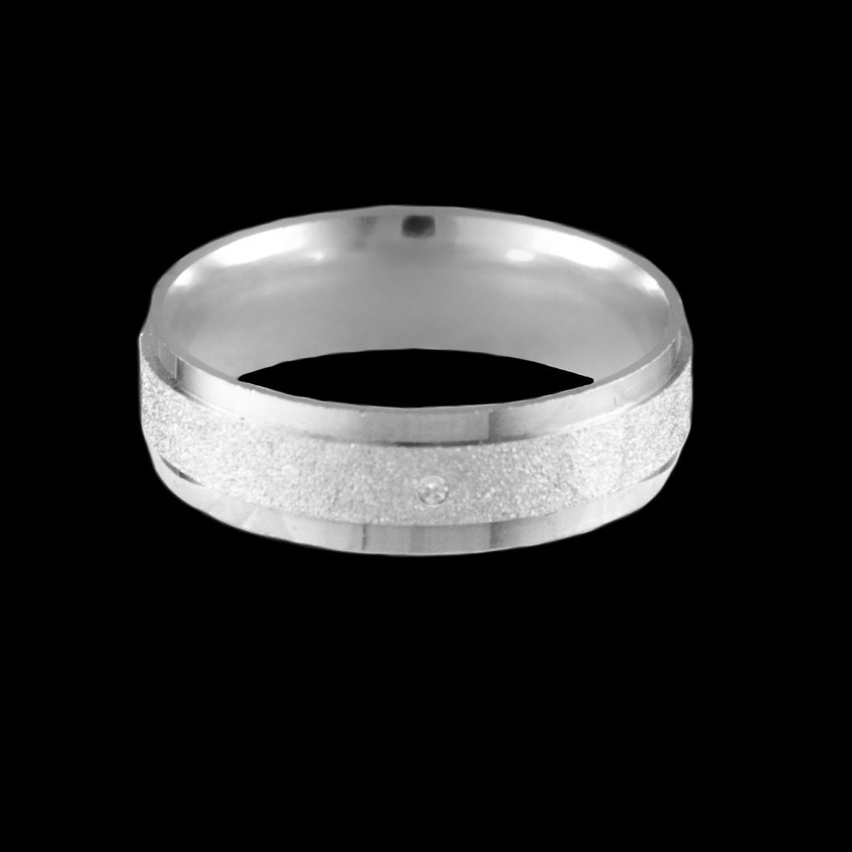 Par de Aliança Anatômicas Diamantadas em Prata 6,0 mm