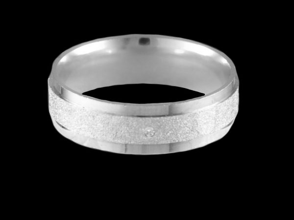 Par de Aliança Anatômicas Diamantadas em Prata 6,0 mm