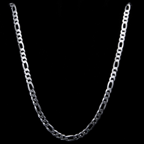 Corrente Figaro 3x1 em Prata 50 cm 5,2 mm Corrente Figaro 3x1 em Prata 50 cm 5,2 mm