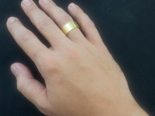 Par de Aliança em Prata 9,0 mm Banhado a Ouro 18k