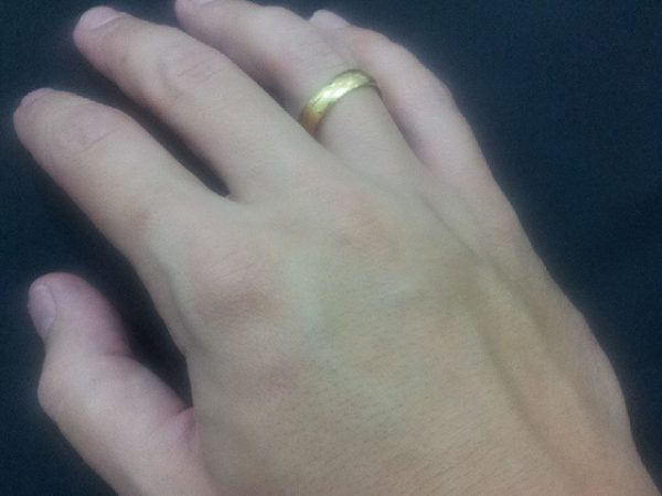 Alianças de Prata Anatômicas com Vinco Banhadas a Ouro 18k 5,0 mm