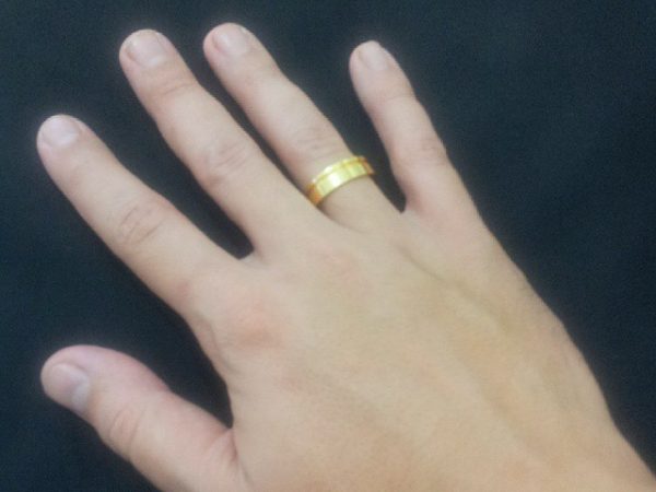 Par de Aliança Anatômicas em Prata 6,0 mm Banhado a Ouro 18k