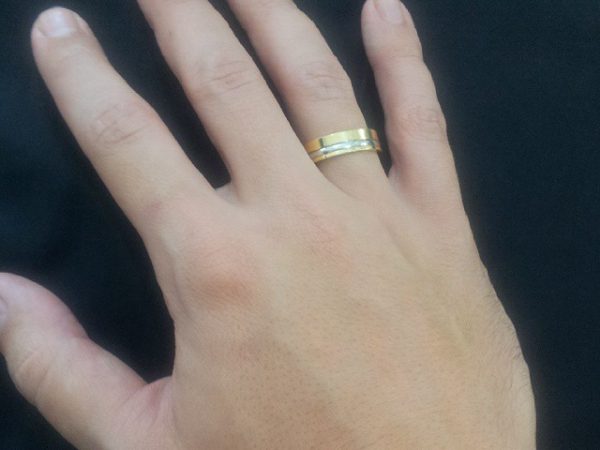 Alianças Anatômicas em Prata 5,8 mm Banhadas a Ouro 18k