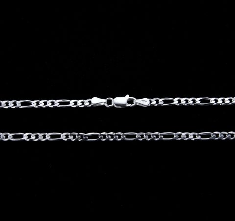 Corrente Figaro 3x1 em Prata 40 cm 3,1 mm