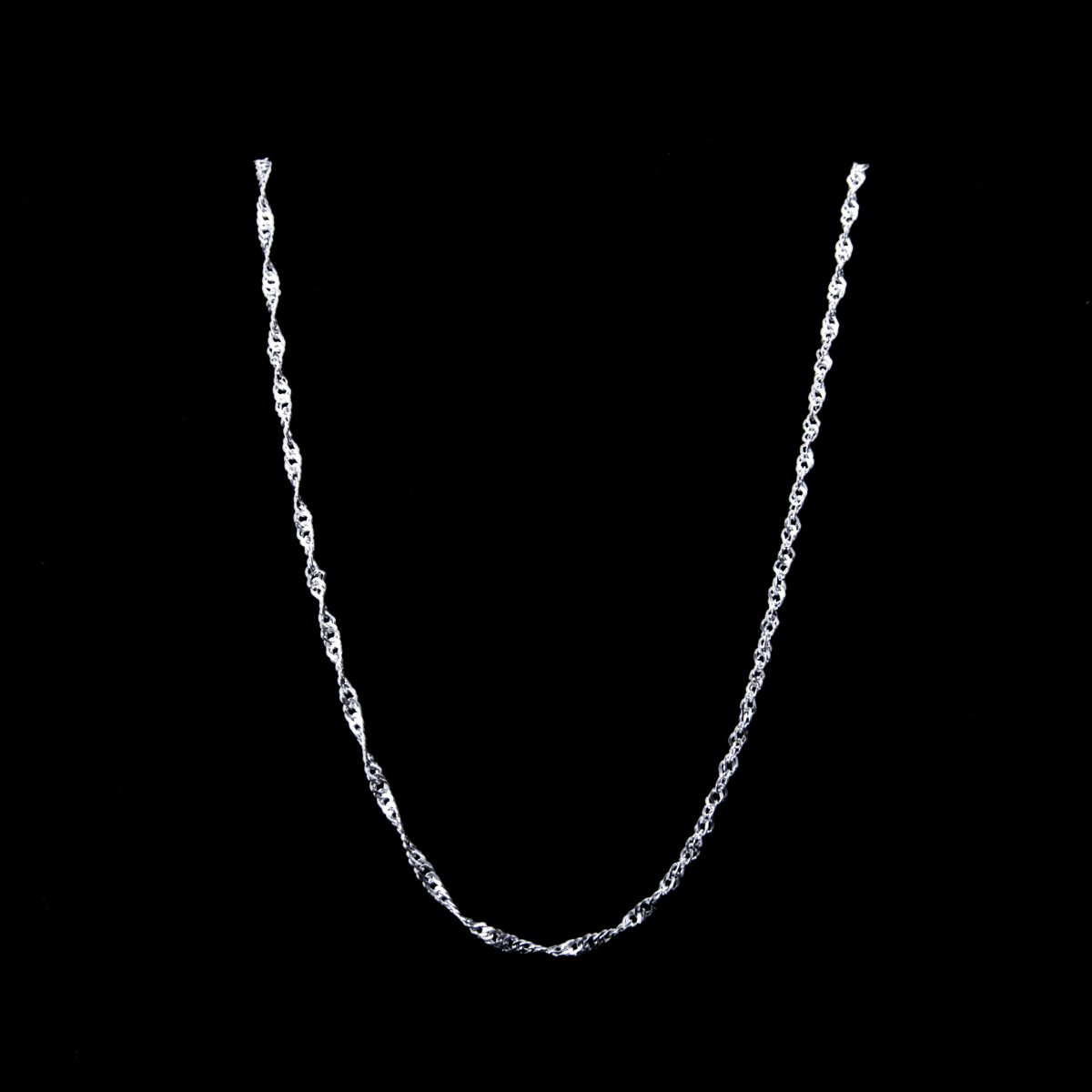 Corrente Singapura em Prata 70 cm 1,3 mm