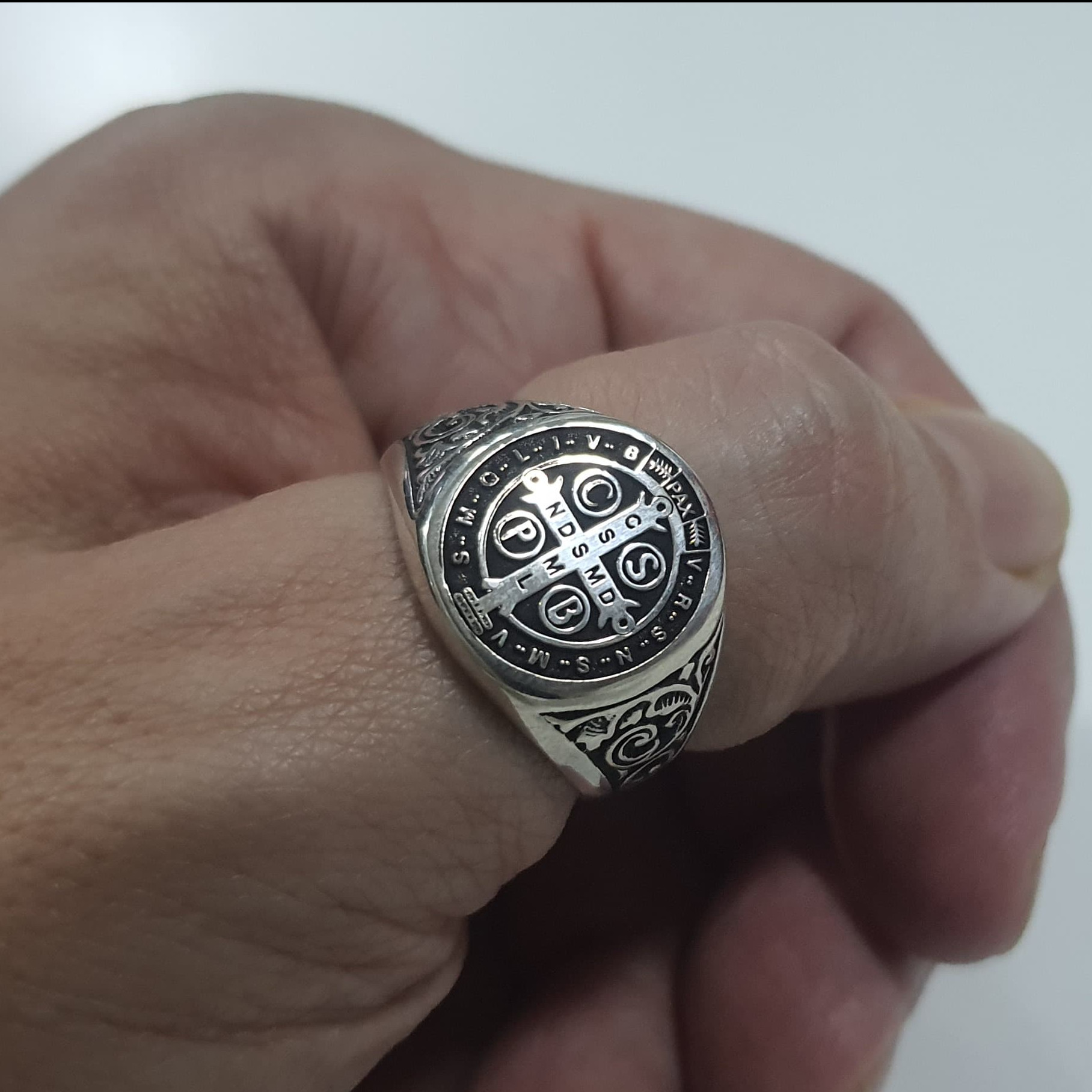 anel_masculino_SAO_BENTO Anel cruz de São bento em prata