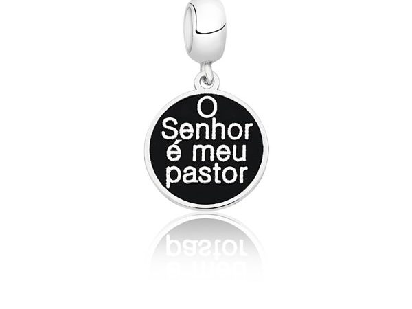 Berloque Senhor é o meu Pastor Preto