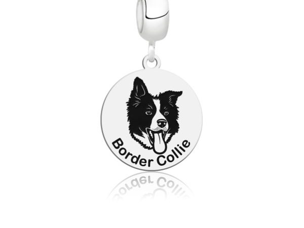 Berloque Raça Border Collie em prata