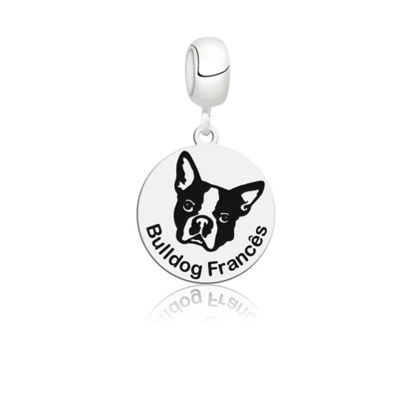 Berloque Raça Bulldog Francês em prata
