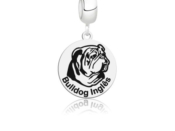 Berloque Raça Bulldog Inglês em prata